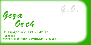 geza orth business card